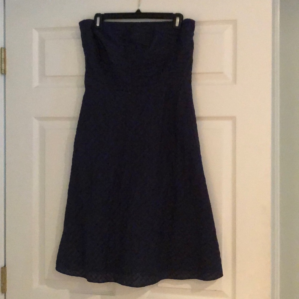 JCrew Navy Strapless Dress